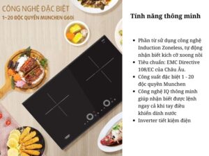 Giá Mua Bán Bếp Điện Từ Đôi Munchen G60I 2600W Cảm Ứng