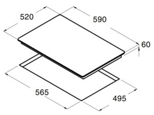Kích Thước Bếp Điện Từ 4 Vùng Nấu Cata IB 6304 BK 2300W Cảm Ứng