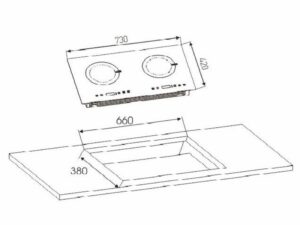 Kích Thước Bếp Điện Từ Đôi Arber AB381 2000W Cảm Ứng