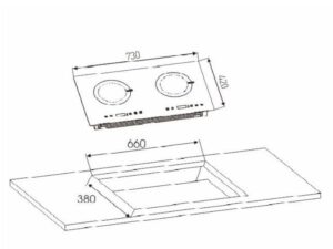 Kích Thước Bếp Điện Từ Đôi Arber AB386 2300W Cảm Ứng