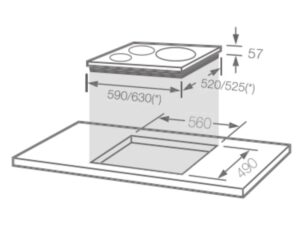 Kích Thước Bếp Điện Từ Hồng Ngoại 3 Vùng Nấu Fagor 2V-33TS Cảm Ứng