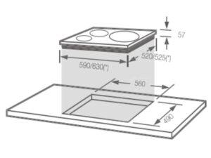 Kích Thước Bếp Điện Từ Hồng Ngoại 3 Vùng Nấu Fagor 2VFT330AS Cảm Ứng