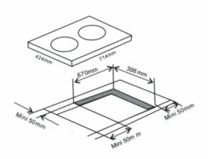 Kích Thước Bếp Điện Từ Hồng Ngoại Đôi Arber AB372 2000W Cảm Ứng