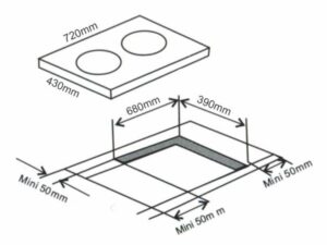 Kích Thước Bếp Điện Từ Hồng Ngoại Đôi Arber AB408B 2600W Cảm Ứng