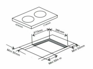 Kích Thước Bếp Điện Từ Hồng Ngoại Đôi Arber AB688IT 2000W Cảm Ứng