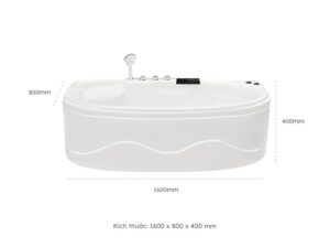 Kích Thước Bồn Tắm Nằm Euroca EU2-1680 1600x800 mm