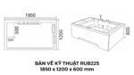 Bản Vẽ Kỹ Thuật Bồn Tắm Nằm Đôi Massage Acrylic Rudi RUB225 1850x1200 mm Chữ Nhật