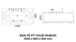 Bản Vẽ Kỹ Thuật Bồn Tắm Nằm Đôi Massage Rudi RUB230 1500x850 mm Chữ Nhật