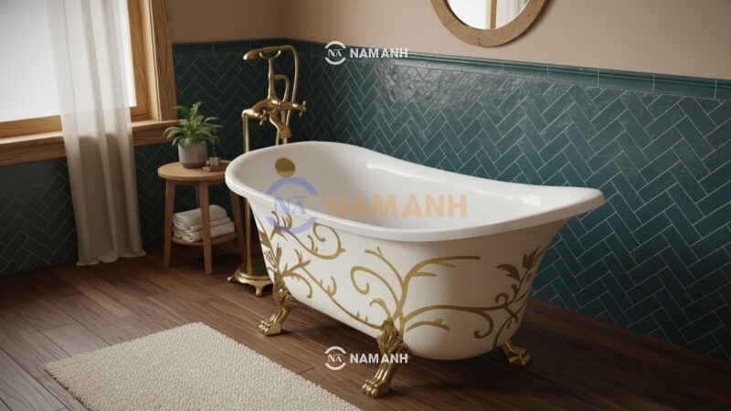 Bồn Tắm Chân Rồng Đặt Sàn Acrylic Rudi RUB124 - Ảnh thực tế 2