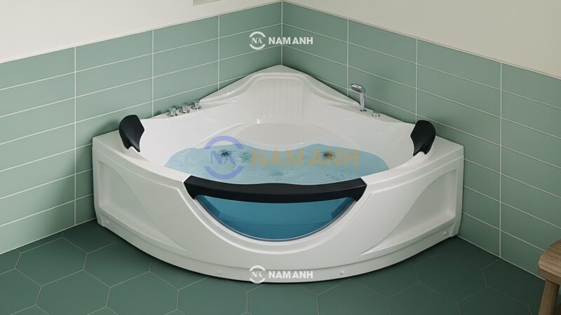 Bồn Tắm Góc Đôi Massage Rudi RUB206 1500x1500 mm Tam Giác - Ảnh thực tế 1