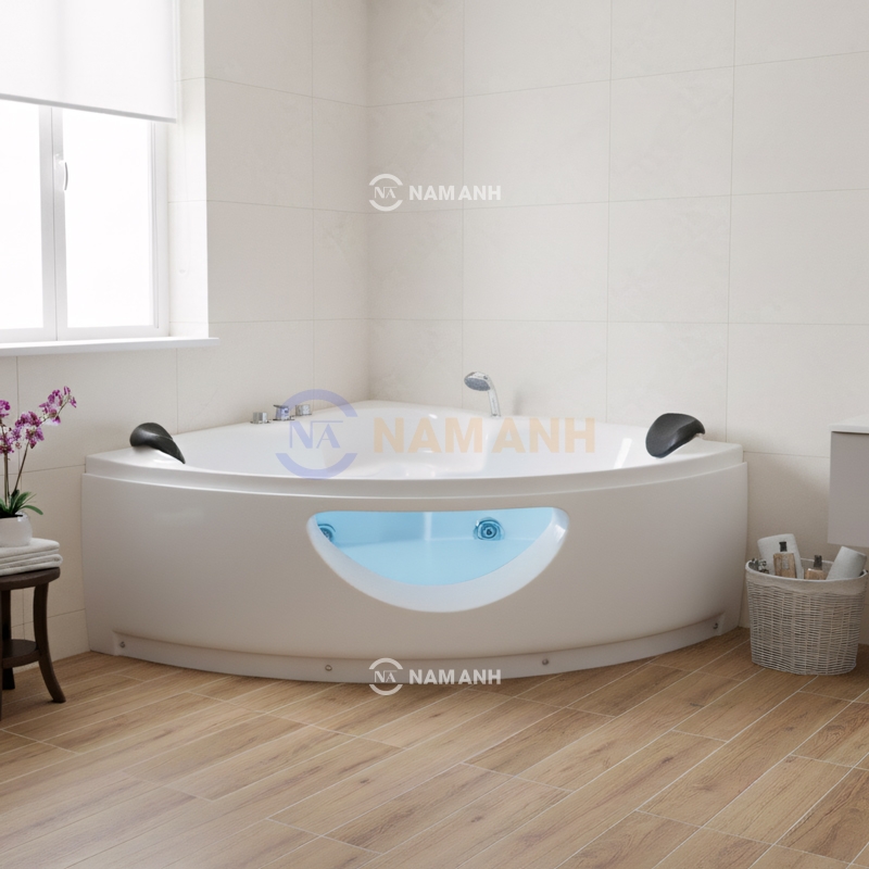 Bồn Tắm Góc Đôi Massage Rudi RUB207 1300x1300 mm Tam Giác - Thumbnail