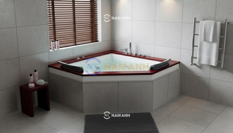 Bồn Tắm Góc Đôi Xây Massage Rudi RUB244 Tam Giác - Ảnh Thực Tế 2