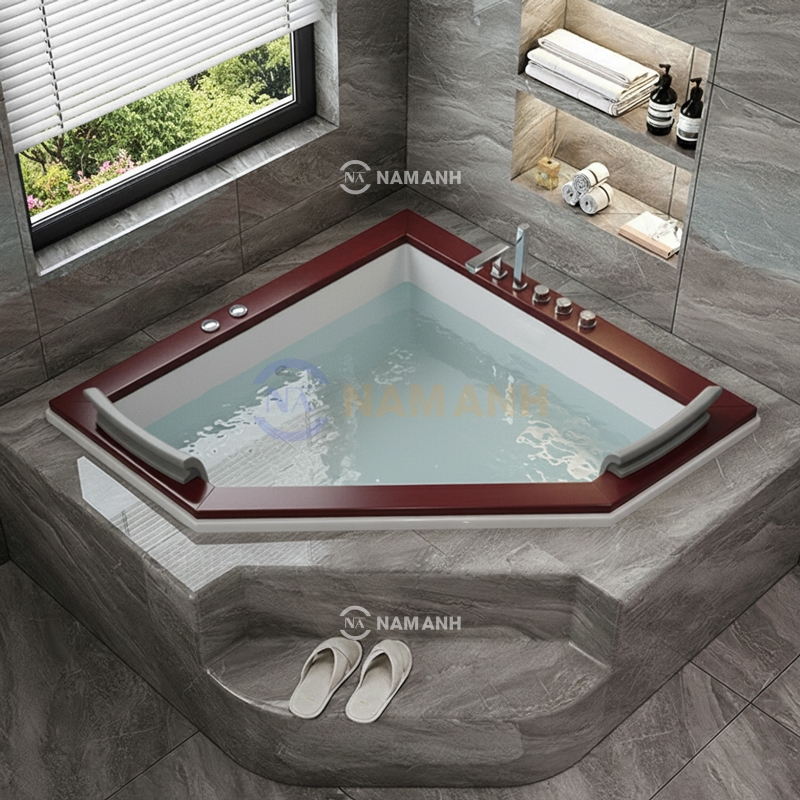Bồn Tắm Góc Đôi Xây Massage Rudi RUB244 Tam Giác - Thumbnail