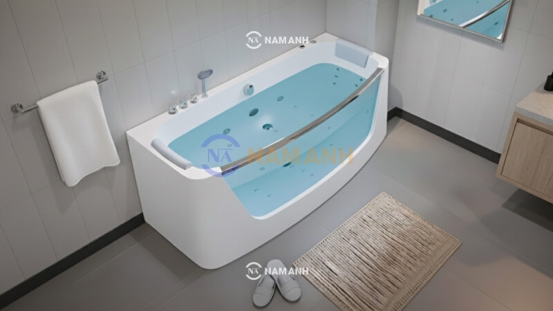 Bản Vẽ Kỹ Thuật Bồn Tắm Nằm Đôi Massage Acrylic Rudi RUB215 Chữ Nhật - Ảnh thực tế 1