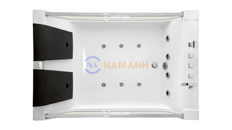 Bồn Tắm Nằm Đôi Massage Acrylic Rudi RUB220 1800x1200 mm Chữ Nhật - Top View