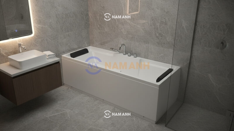 Bồn Tắm Nằm Đôi Massage Rudi RUB226 Chữ Nhật - Ảnh Thực Tế 1