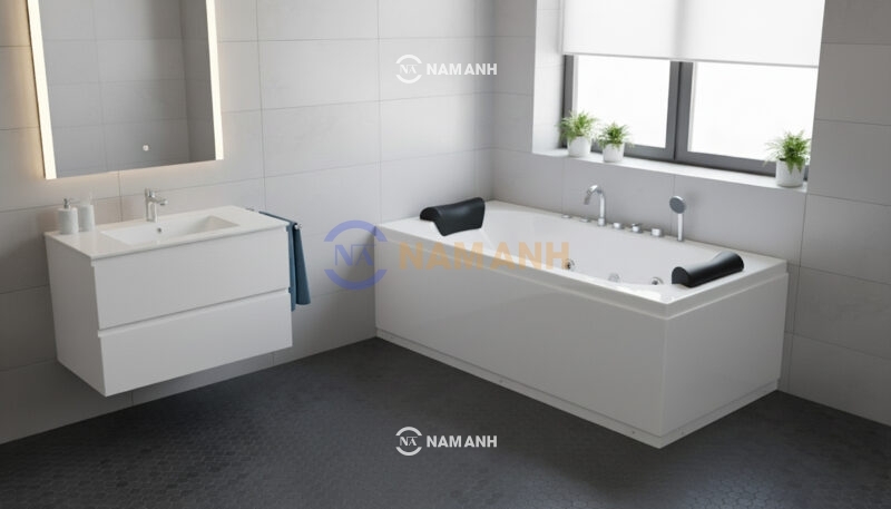 Bồn Tắm Nằm Đôi Massage Rudi RUB230 Chữ Nhật - Ảnh Thực Tế 1