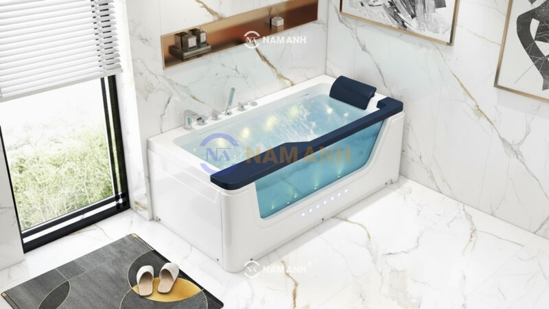 Bồn Tắm Nằm Massage Acrylic Rudi RUB202 Chữ Nhật 1700x900 mm Chữ Nhật - Ảnh Thực Tế 1