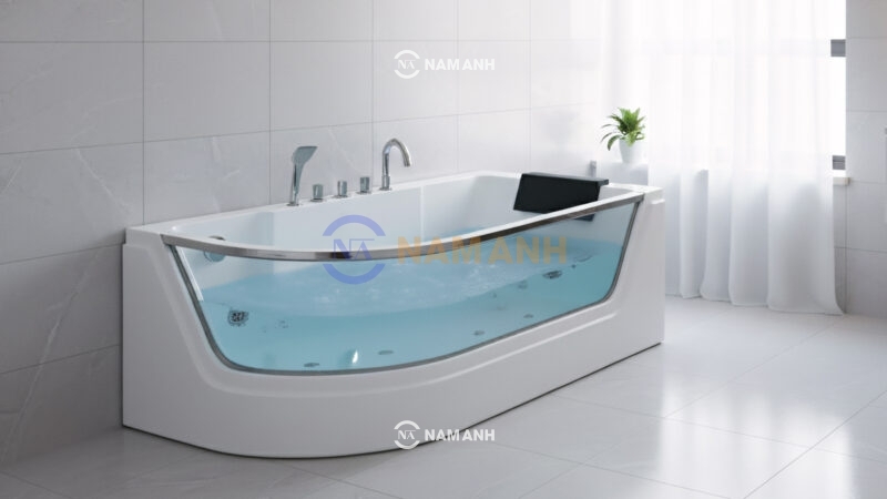 Bồn Tắm Nằm Massage Acrylic Rudi RUB214 1650x800 mm Chữ Nhật - Ảnh thực tế 1