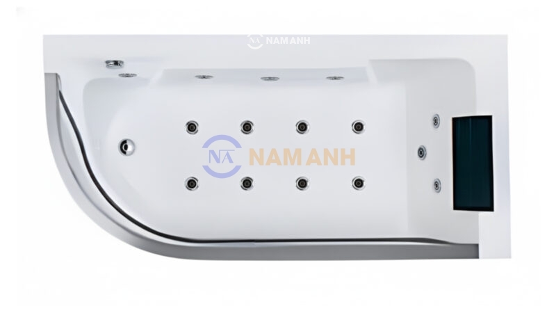 Bồn Tắm Nằm Massage Acrylic Rudi RUB214 1650x800 mm Chữ Nhật - Nhìn từ trên xuống