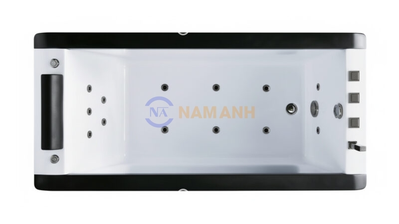 Bồn Tắm Nằm Massage Acrylic Rudi RUB219 1700x850 mm Chữ Nhật - Top View