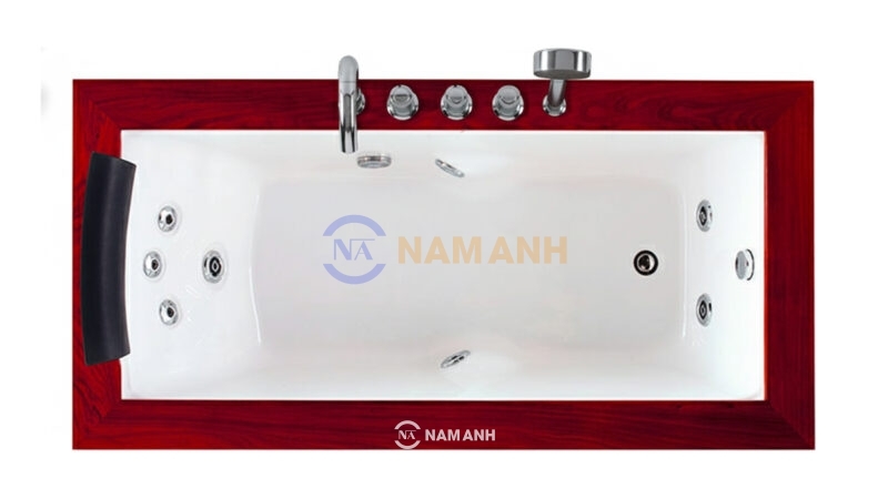 Bồn Tắm Nằm Massage Acrylic Rudi RUB222 1800x880 mm Chữ Nhật - Top View