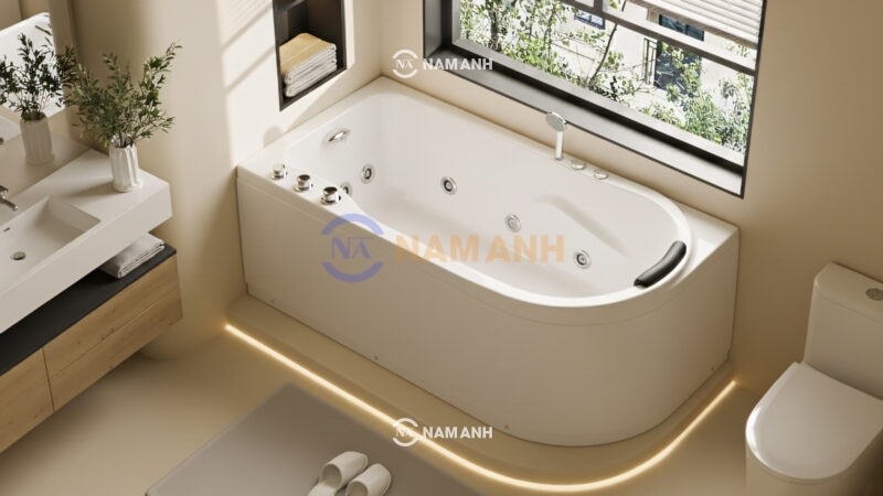 Bồn Tắm Nằm Massage Rudi RUB227 1700x800 mm Chữ Nhật - Ảnh Thực Tế 1