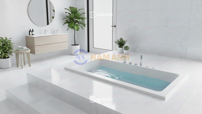 Bồn Tắm Nằm Xây Massage Rudi RUB234 Chữ Nhật - Ảnh thực tế 2