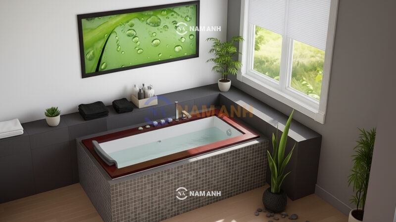 Bồn Tắm Nằm Xây Massage Rudi RUB246 Chữ Nhật - Ảnh Thực Tế 1