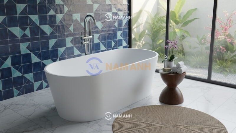 Bồn Tắm Oval Đặt Sàn Acrylic Rudi RUB118 - Ảnh Thực Tế 1