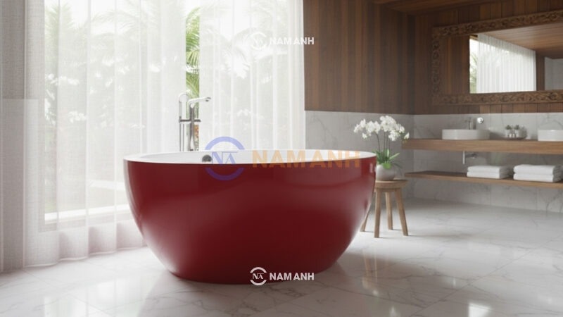 Bồn Tắm Tròn Đặt Sàn Acrylic Rudi RUB103 - Ảnh Thực Tế 2