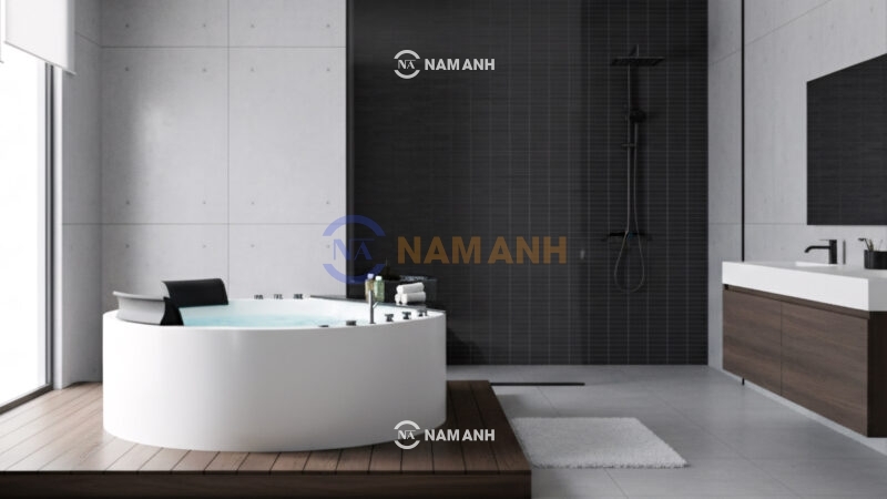 Bồn Tắm Tròn Đôi Massage Acrylic Rudi RUB203 1500x1500 mm - Ảnh Thực Tế 2