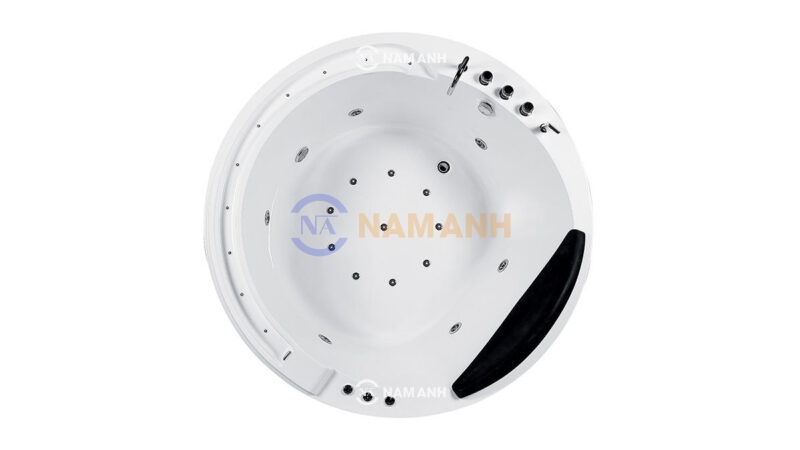 Bồn Tắm Tròn Đôi Xây Massage Acrylic Rudi RUB232 1800x1800 mm - Top View